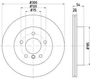 HELLA PAGID 8dd355123011 -  Тормозной диск